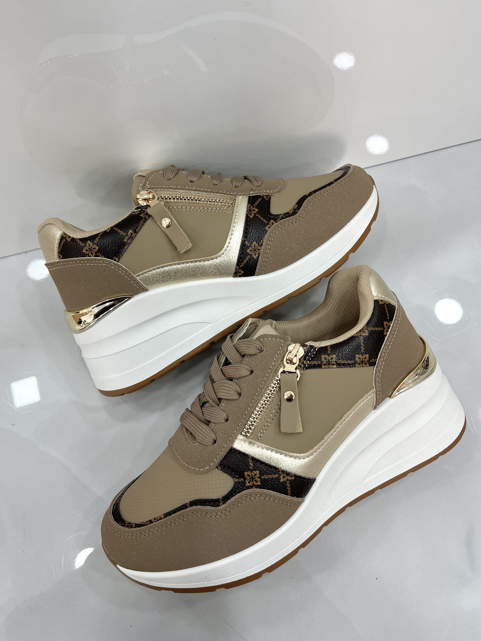 Sneakers με Πλατφόρμα και Φερμουάρ Khaki