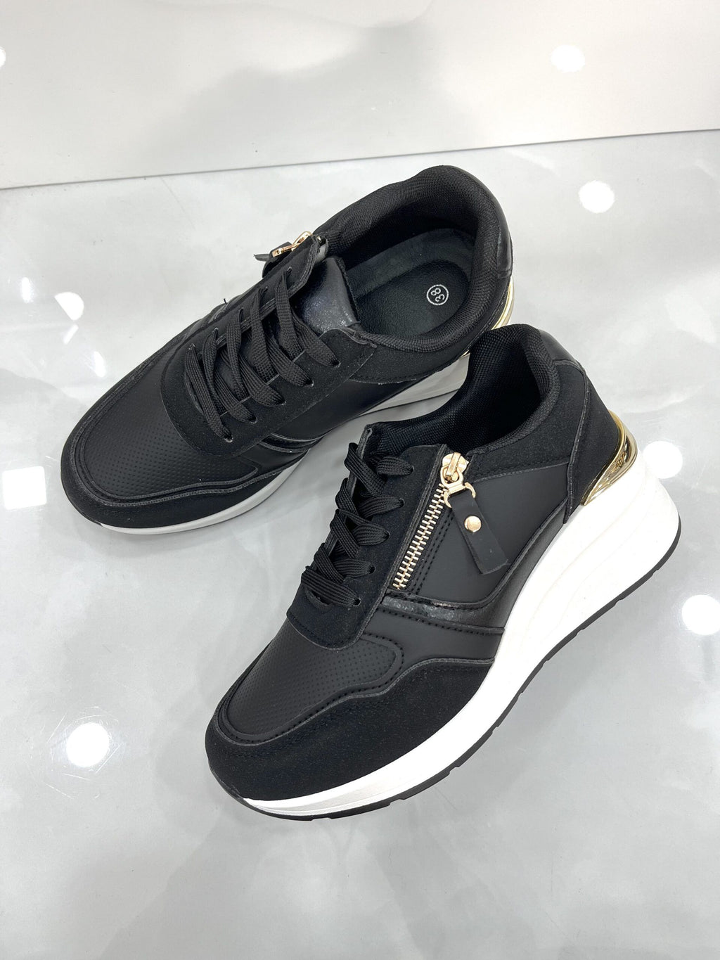 Sneakers με Πλατφόρμα και Φερμουάρ Black