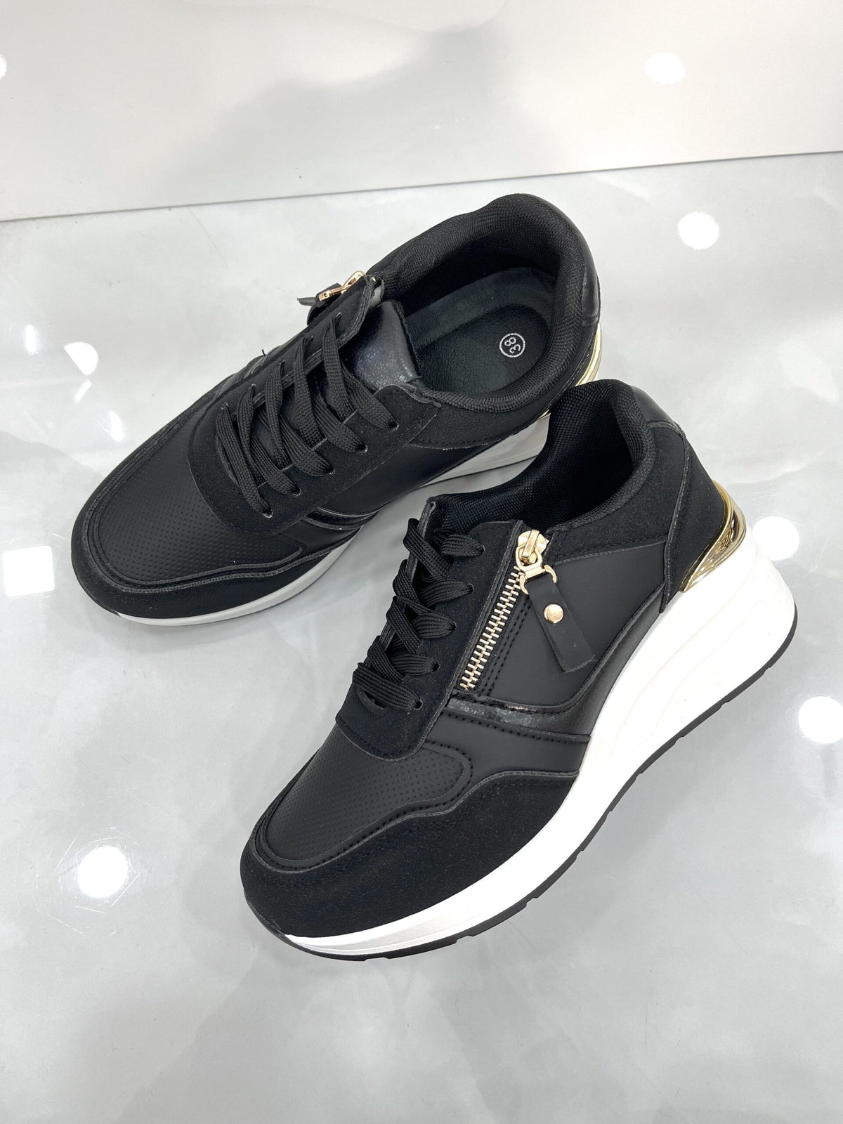 Sneakers με Πλατφόρμα και Φερμουάρ Black