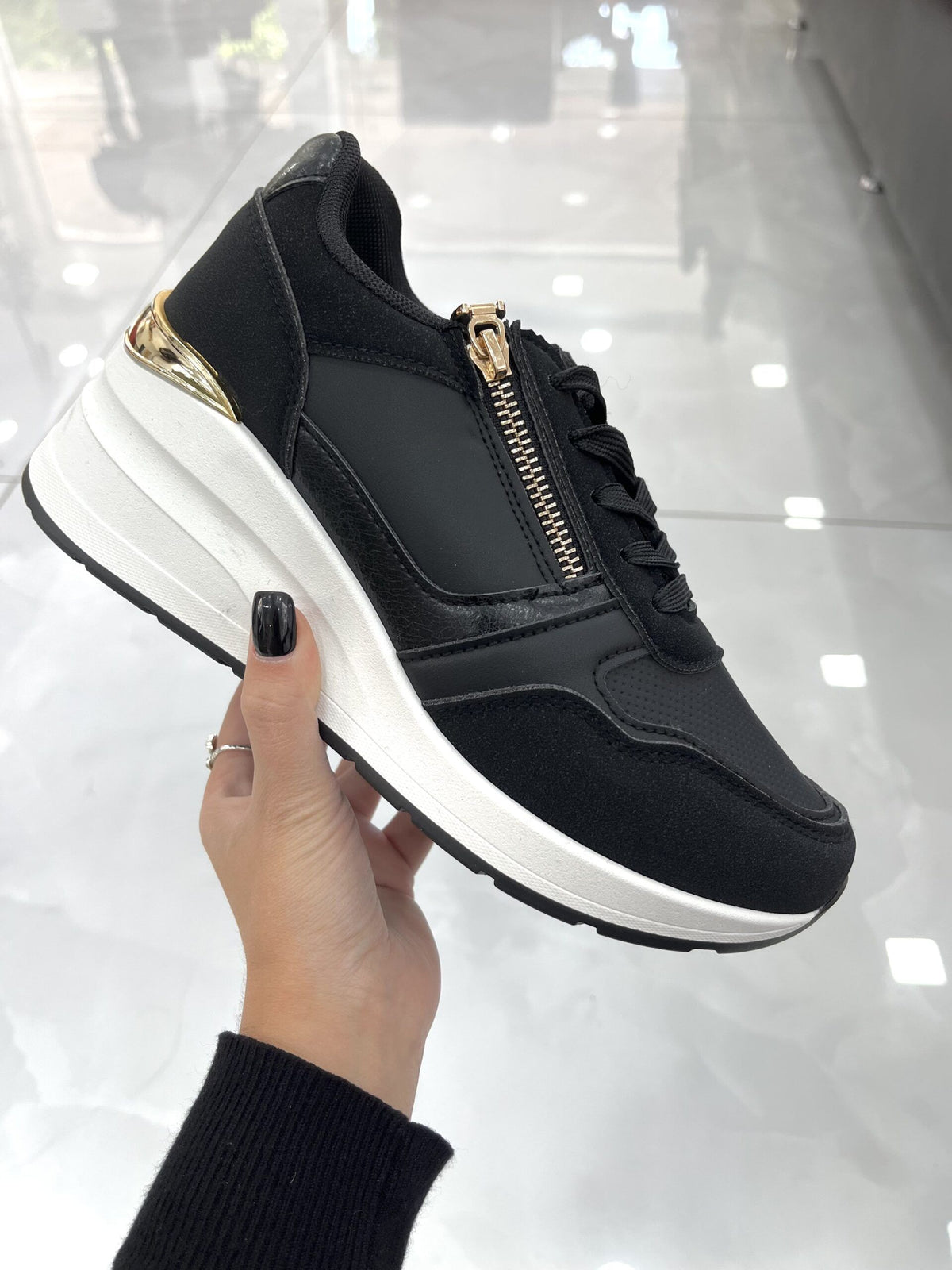 Sneakers με Πλατφόρμα και Φερμουάρ Black