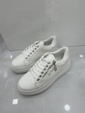 Sneakers Δίσολο με Σχέδιο Φερμουάρ White