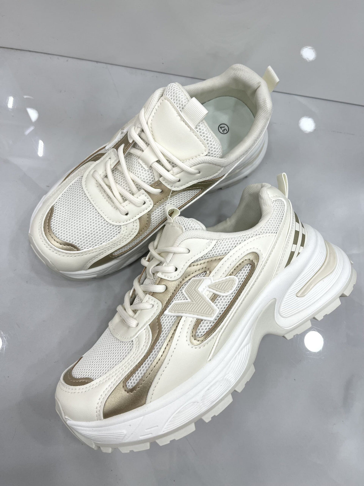 Sneakers με Αφρόσολα Beige/Gold