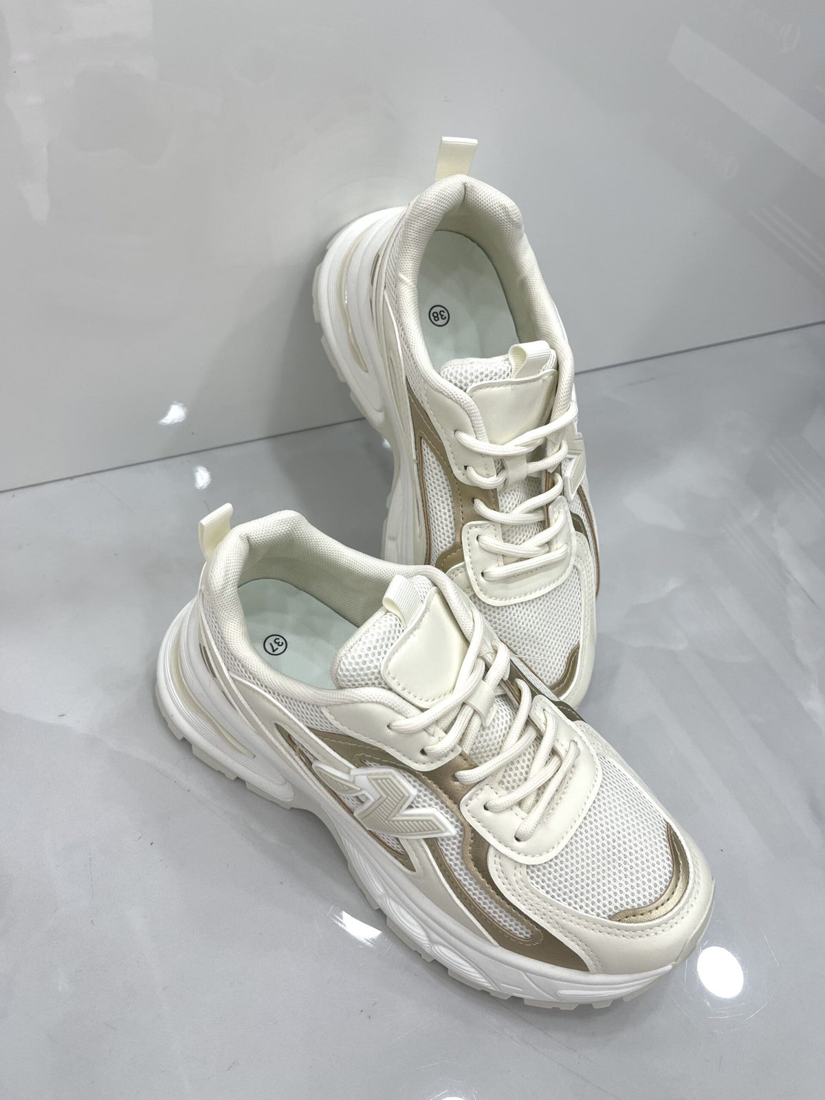 Sneakers με Αφρόσολα Beige/Gold