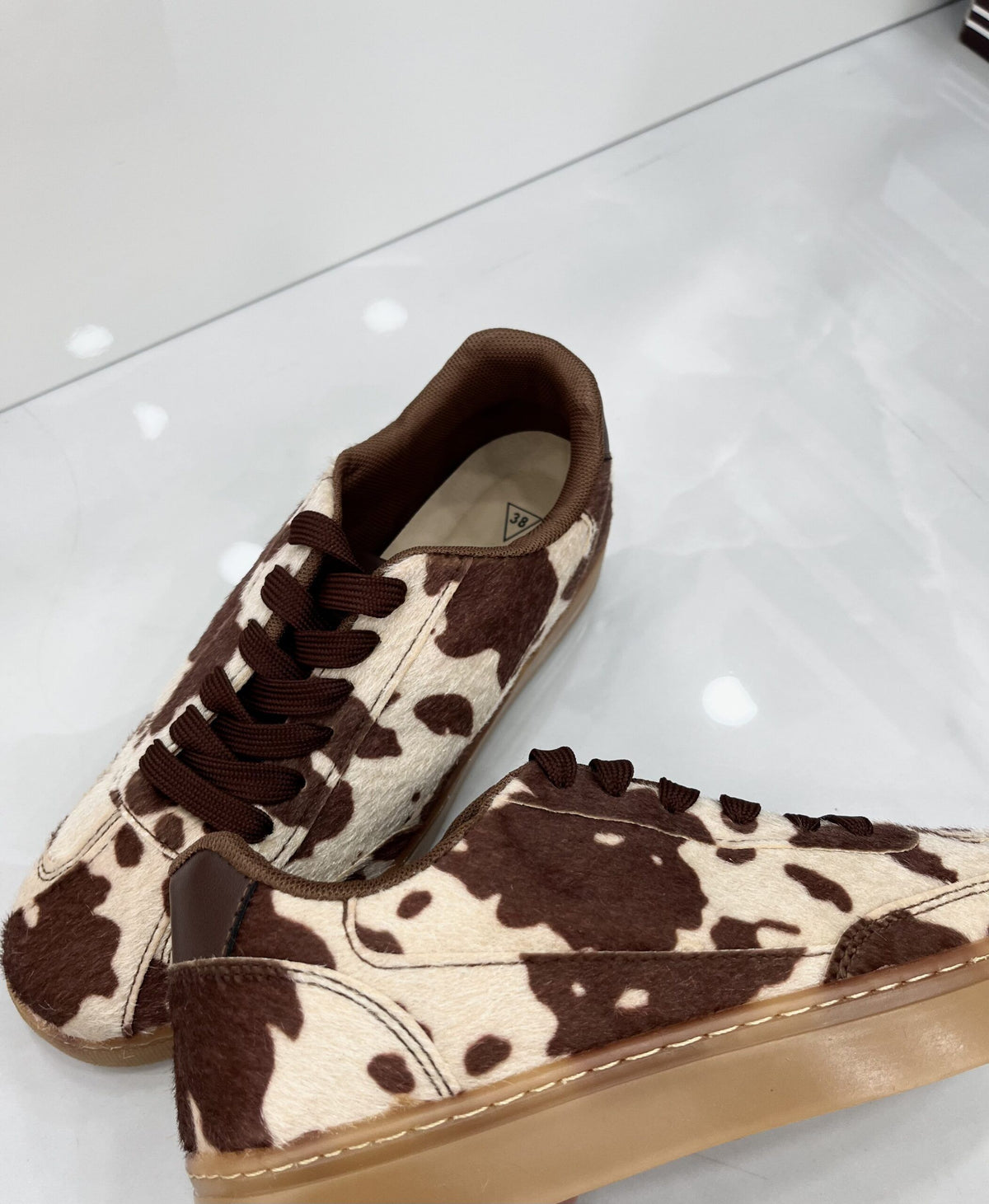 Sneakers CowPrint White/Brown