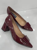 Heels με Χοντρό Μεσαίο Τακούνι Λουστρίν Wine