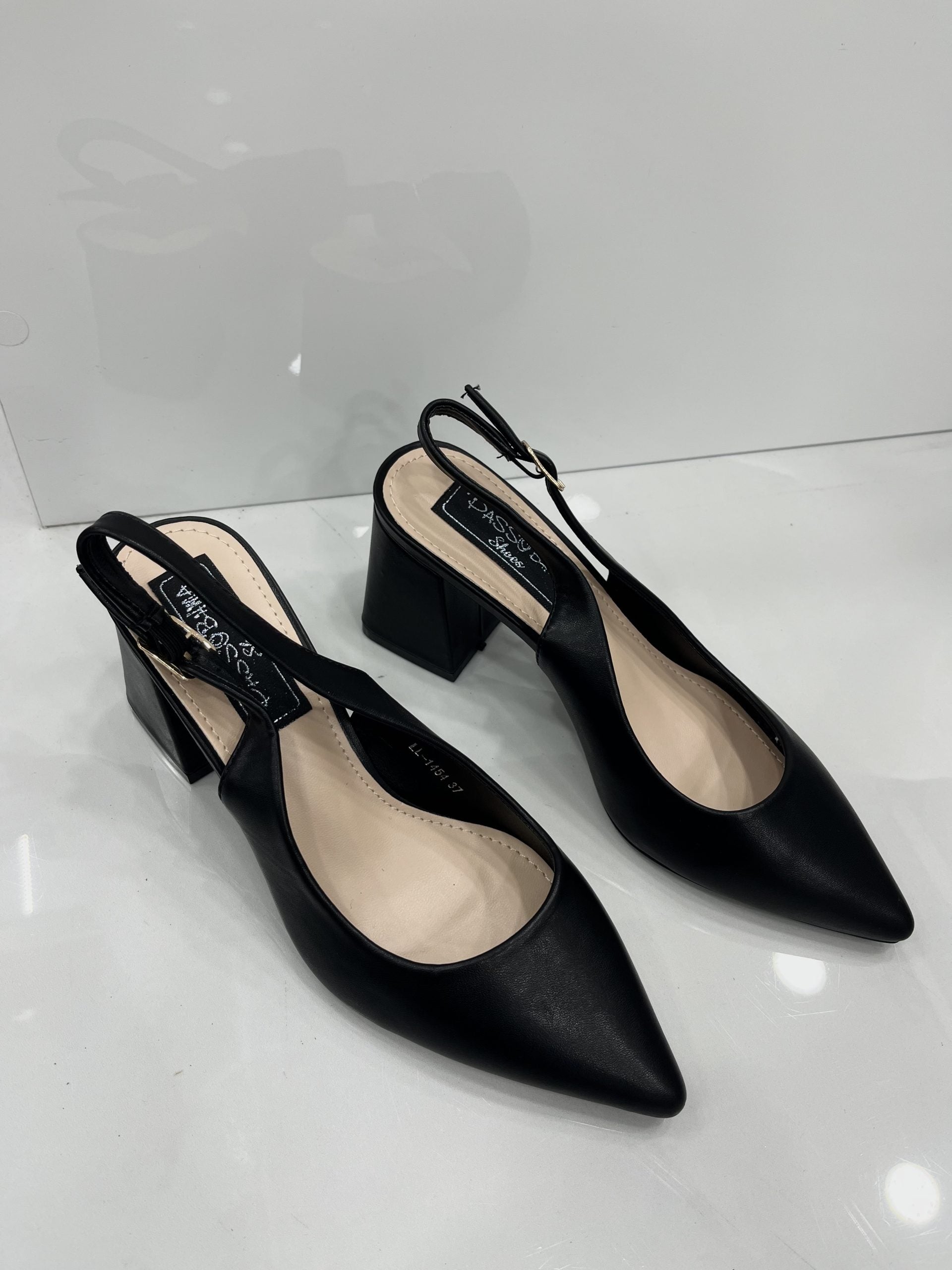 Heels Mule με Χοντρό Μεσαίο Τακούνι Black