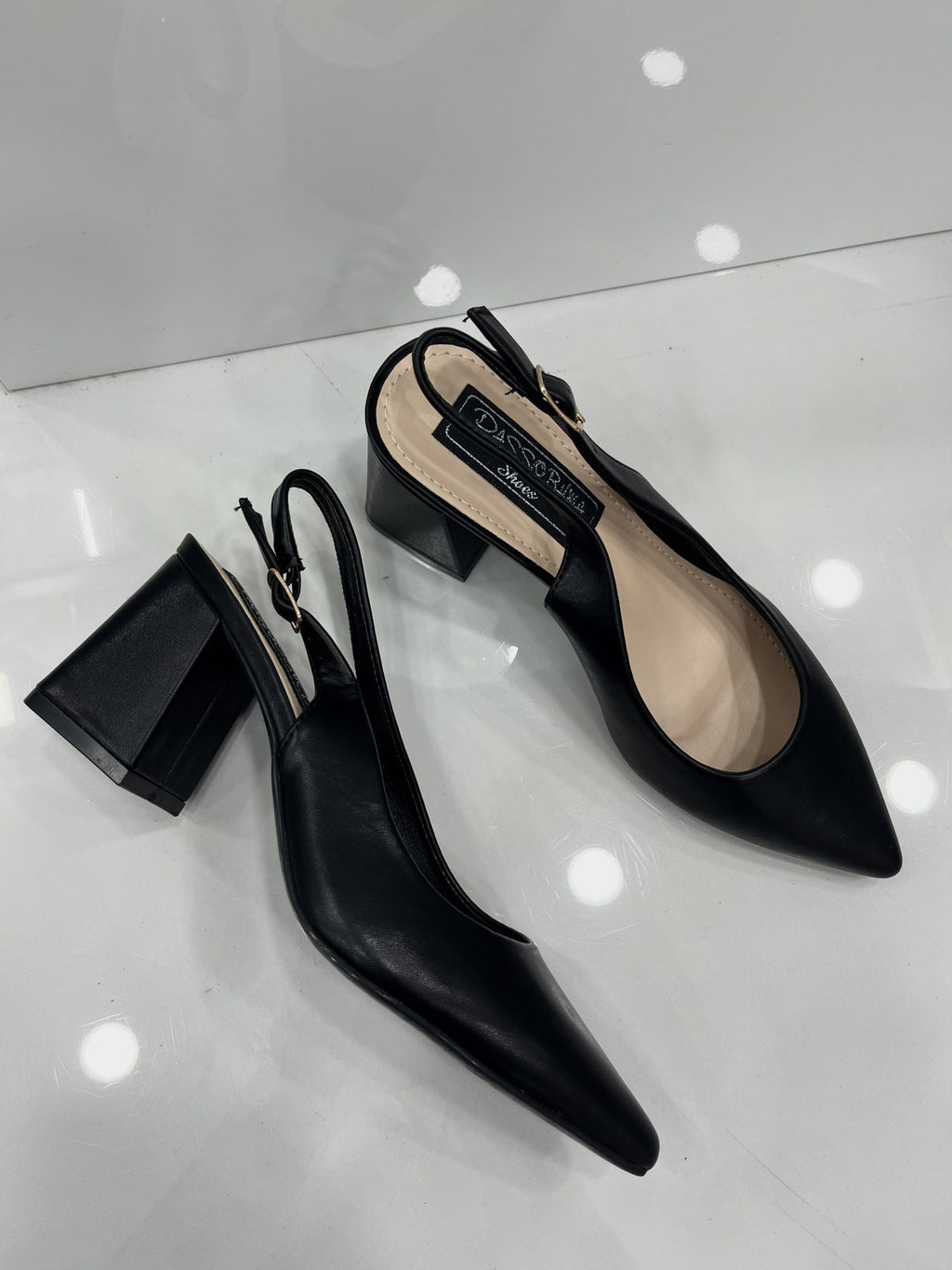 Heels Mule με Χοντρό Μεσαίο Τακούνι Black