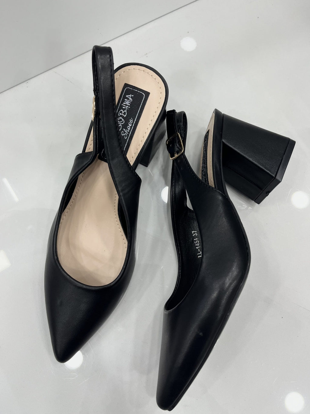 Heels Mule με Χοντρό Μεσαίο Τακούνι Black
