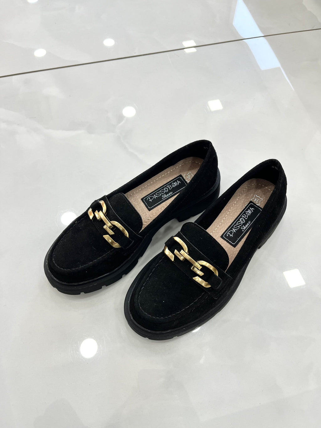 Loafers Καστόρ με Τρακτερωτό Πάτο Black