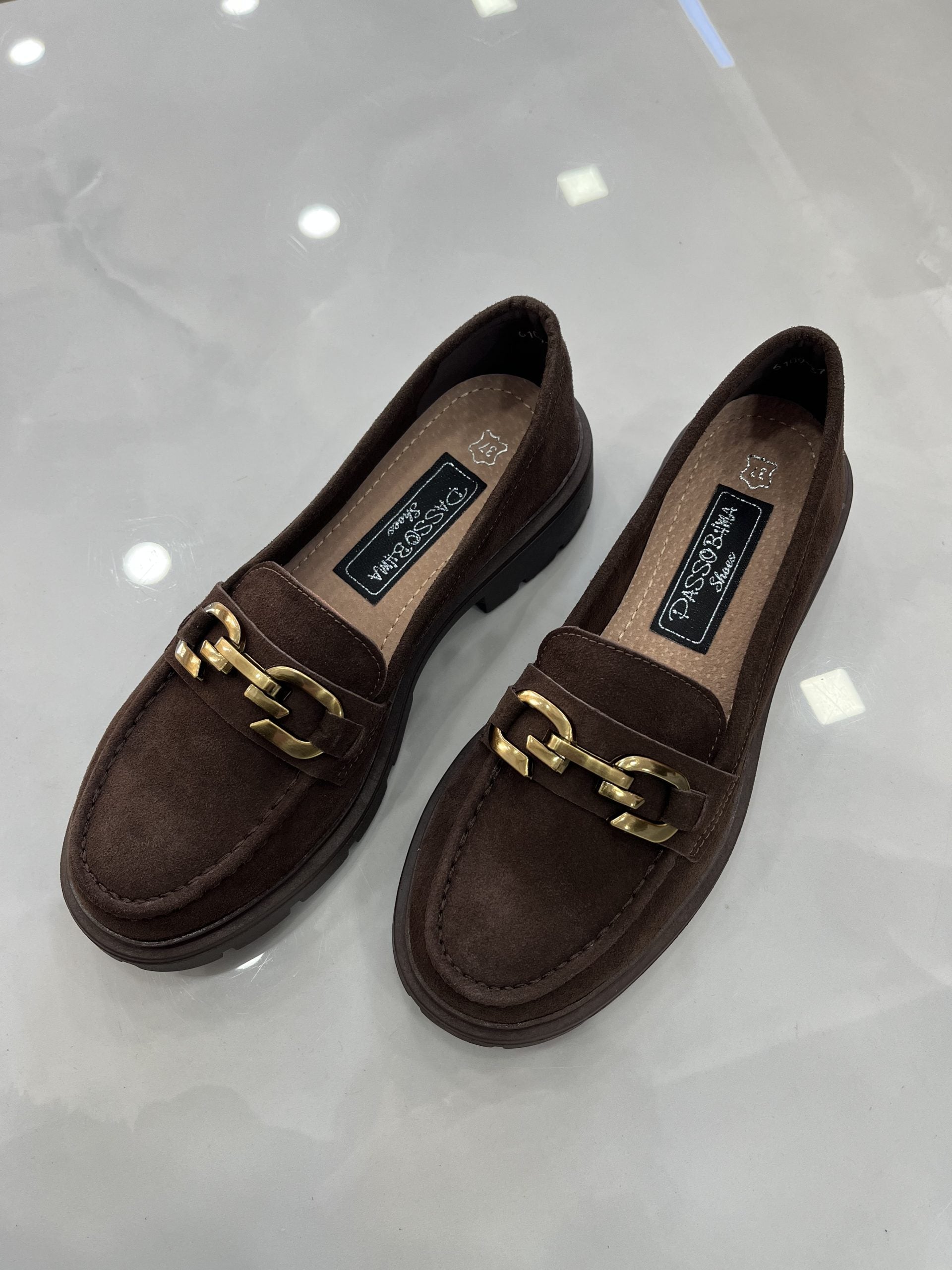 Loafers Καστόρ με Τρακτερωτό Πάτο Brown