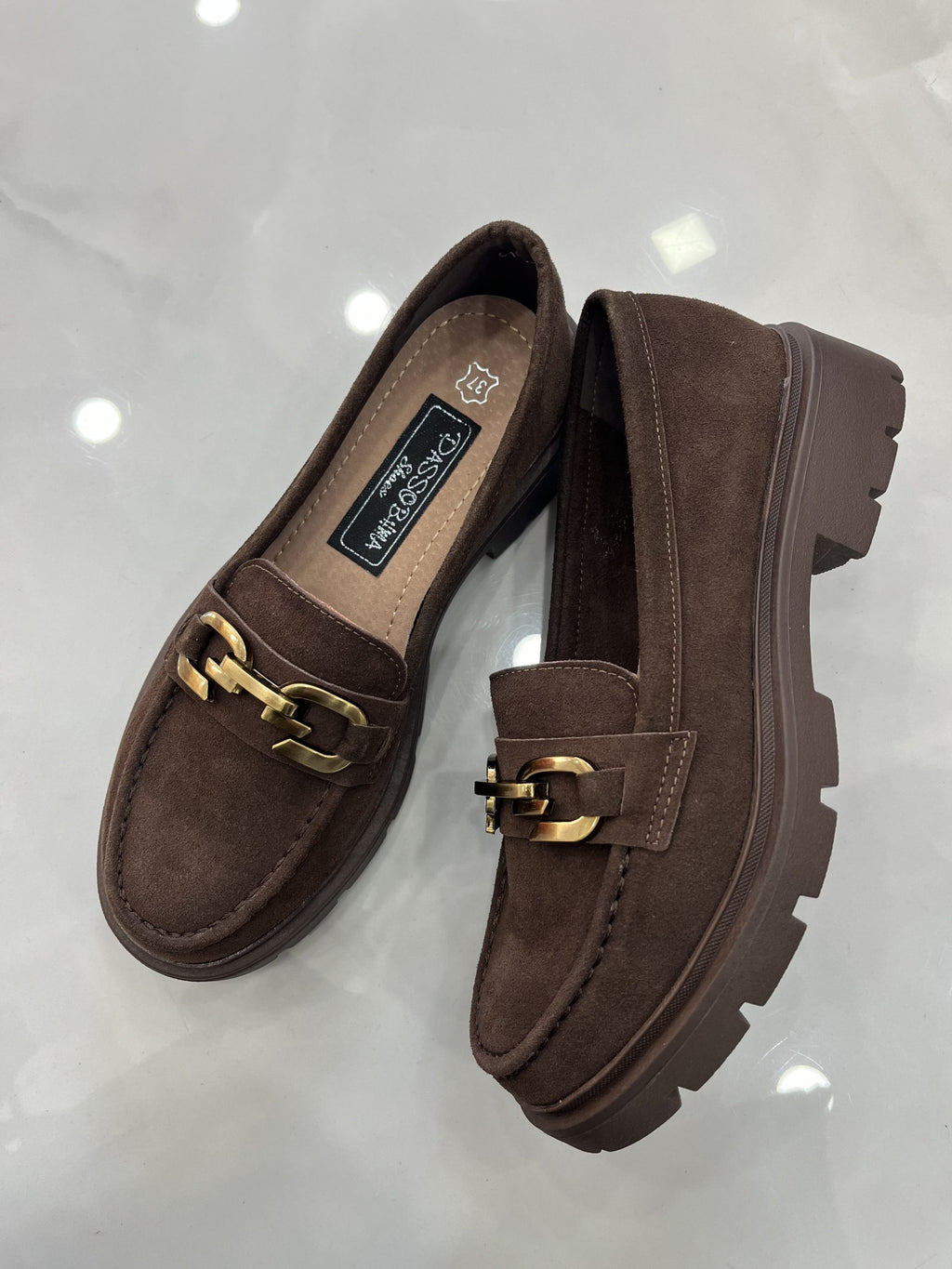 Loafers Καστόρ με Τρακτερωτό Πάτο Brown