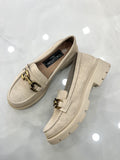 Loafers Καστόρ με Τρακτερωτό Πάτο Beige