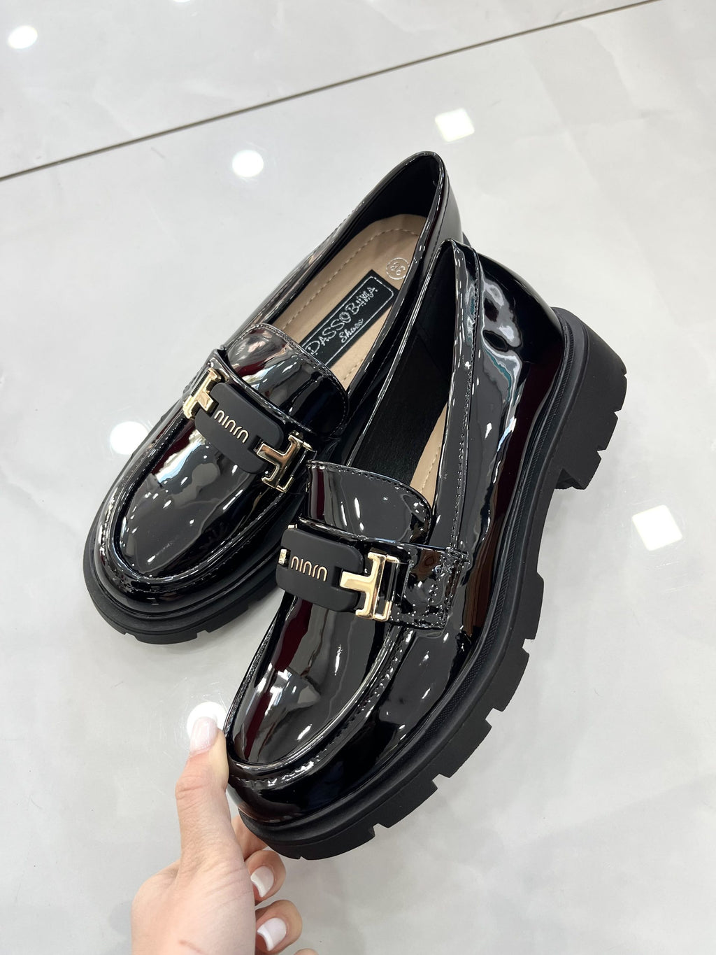 Loafers Λουστρίν με Τρακτερωτό Πάτο Black