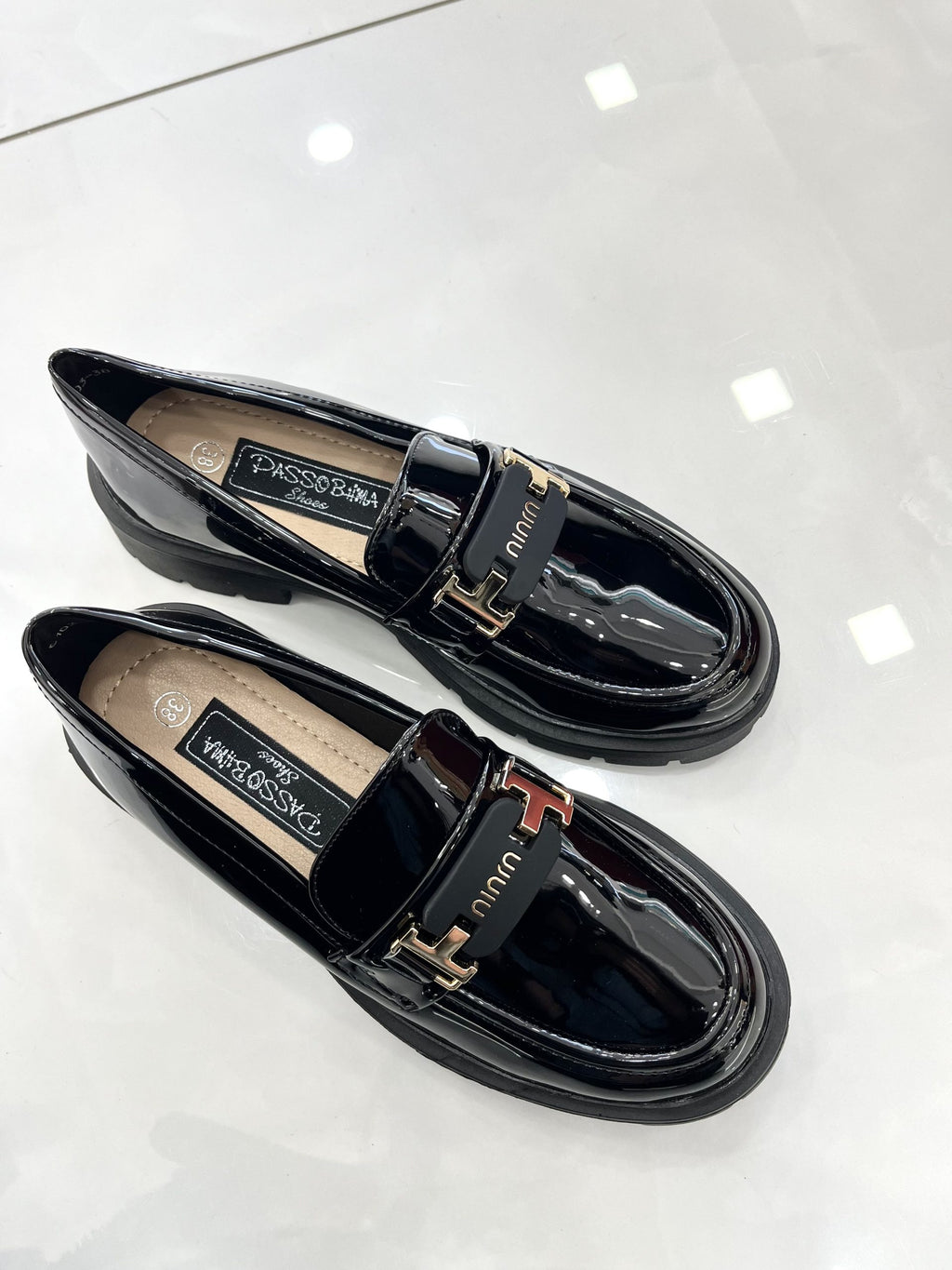 Loafers Λουστρίν με Τρακτερωτό Πάτο Black