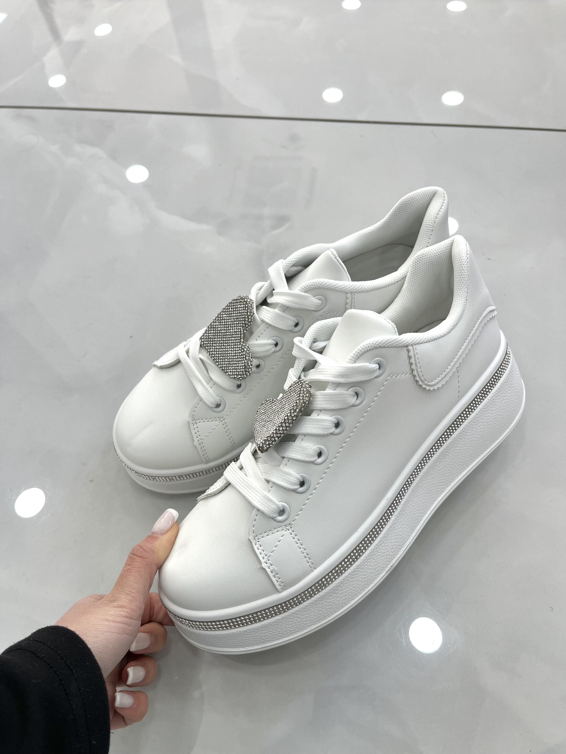 Sneaker Strass Love White