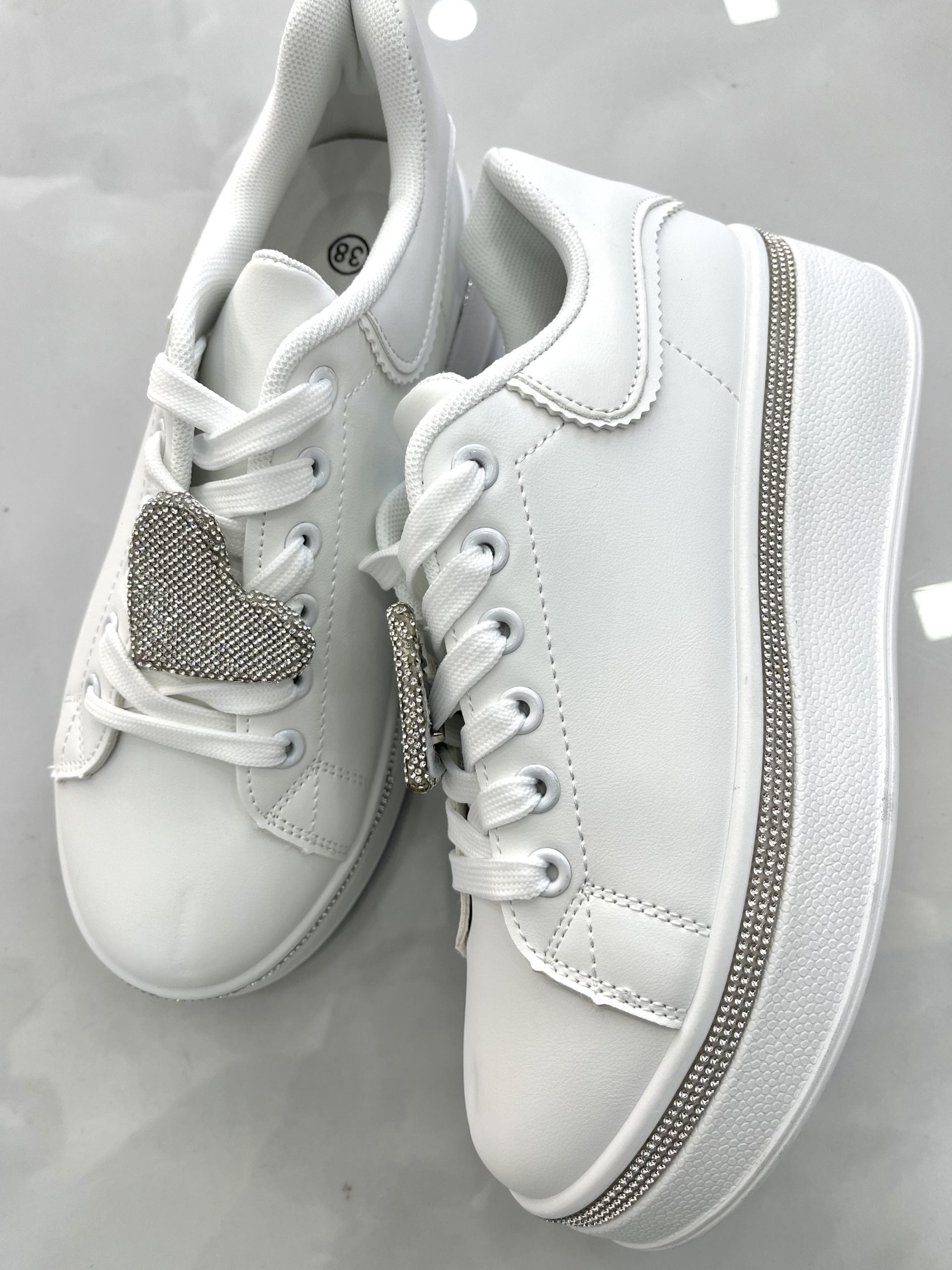 Sneaker Strass Love White