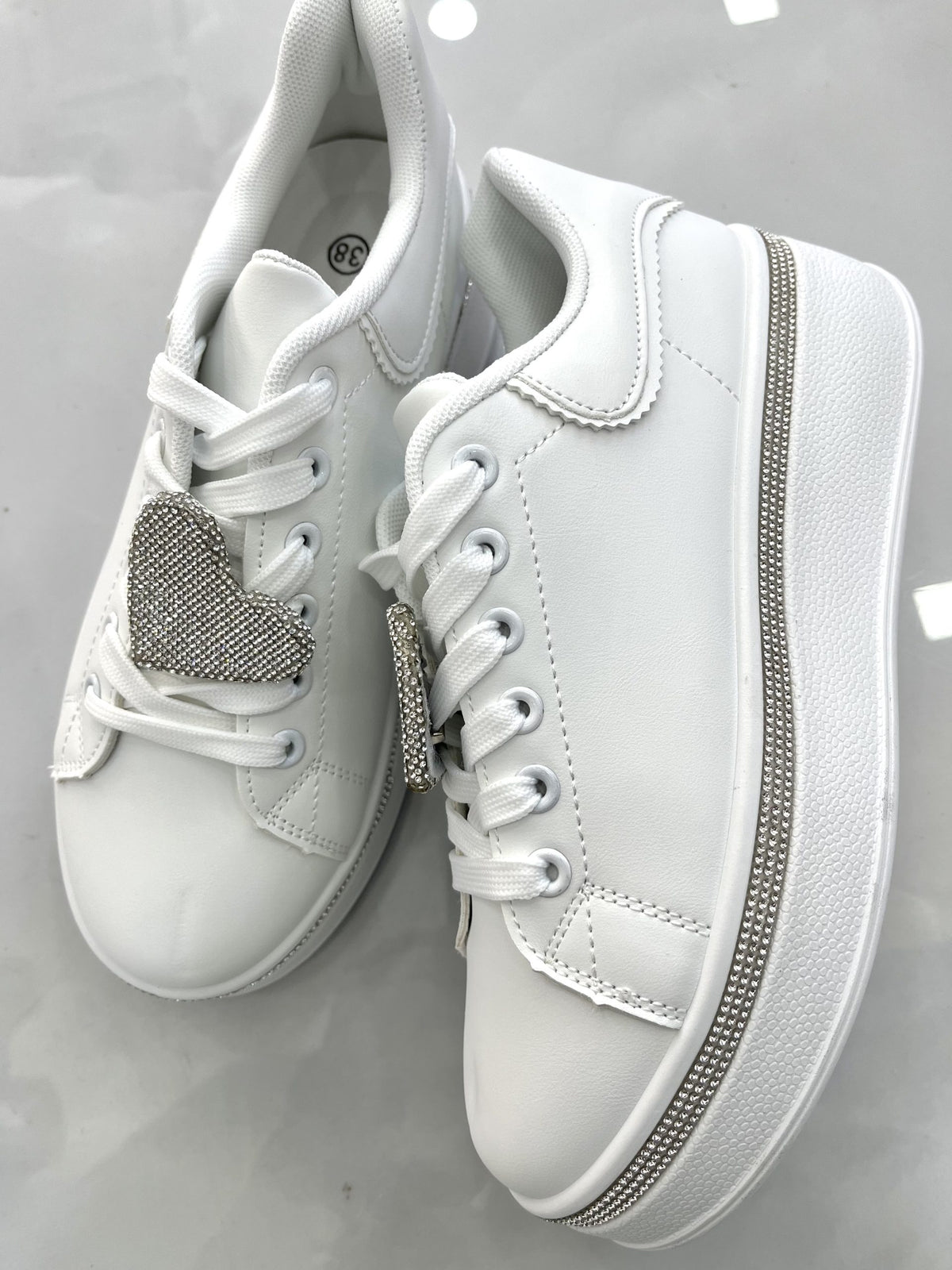 Sneaker Strass Love White