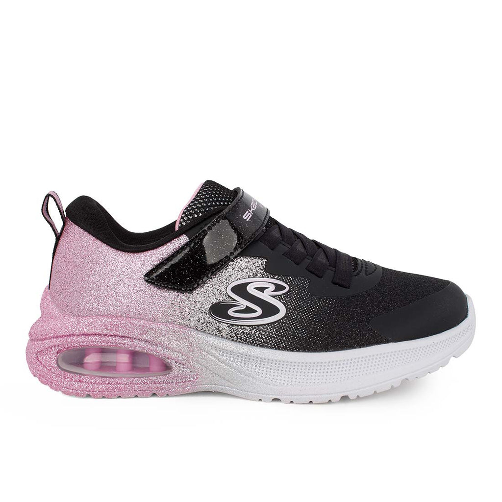 Skechers 303859L/BKRG Αθλητικό για κορίτσι σε συνθετικό υλικό και αδιαβροχοποιημένο ύφασμα Glitter Ροζ-Ασημί-Μαύρο