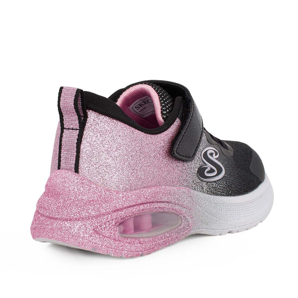 Skechers 303859L/BKRG Αθλητικό για κορίτσι σε συνθετικό υλικό και αδιαβροχοποιημένο ύφασμα Glitter Ροζ-Ασημί-Μαύρο