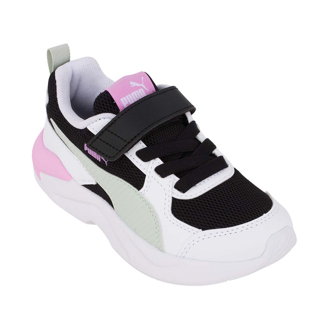 Puma X-Ray 4LT AC+PS 408308-05 Αθλητικό για κορίτσι σε συνθετικό υλικό και ύφασμα Μαύρο-Μέντα-Λευκό