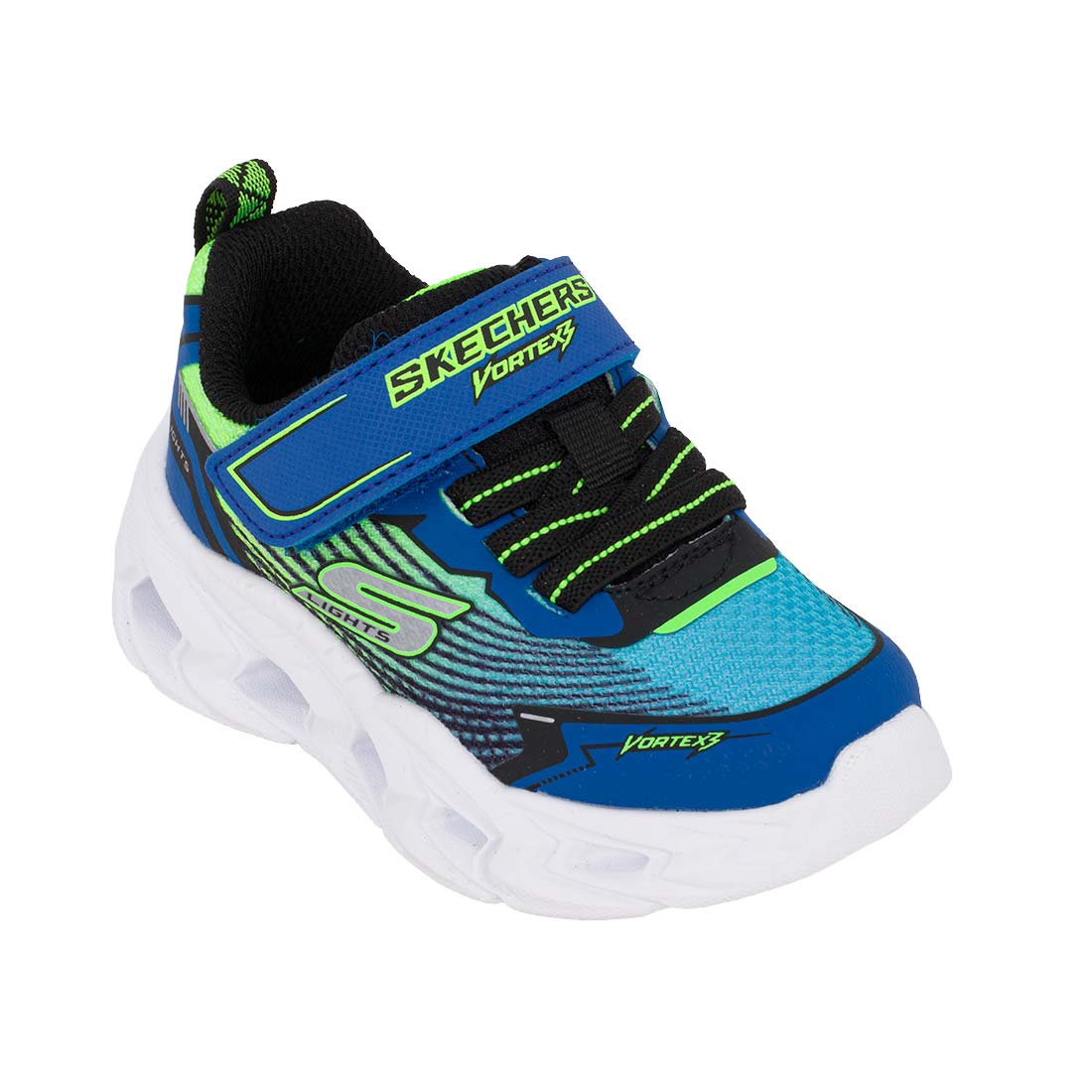 Skechers 400590N/BBLM Αθλητικό με φωτάκια On/Off για αγόρι σε συνθετικό υλικό και αδιαβροχοποιημένο ύφασμα Λάιμ-Μπλέ