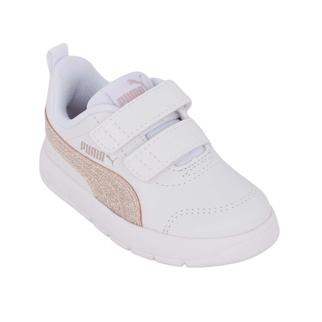 Puma Courflex V3 Glitz V Inf 408382 01 Causal Sneaker σε οικολογικό δέρμα για κορίτσι Χρυσό-Λευκό