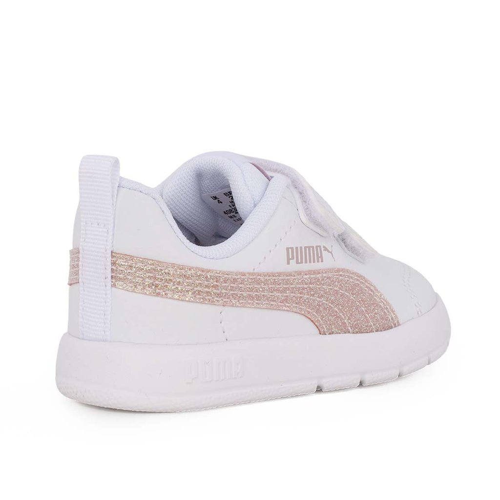 Puma Courflex V3 Glitz V Inf 408382 01 Causal Sneaker σε οικολογικό δέρμα για κορίτσι Χρυσό-Λευκό