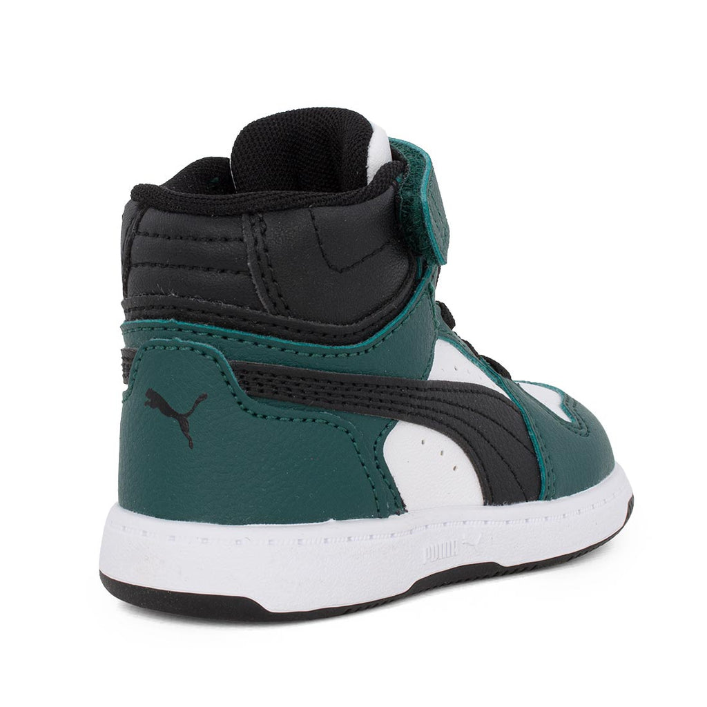 Puma Rebound Slam Mi AC+Inf 408802 05 Αθλητικό μποτάκι για αγόρι σε οικολογικό δέρμα Μαύρο-Πράσινο