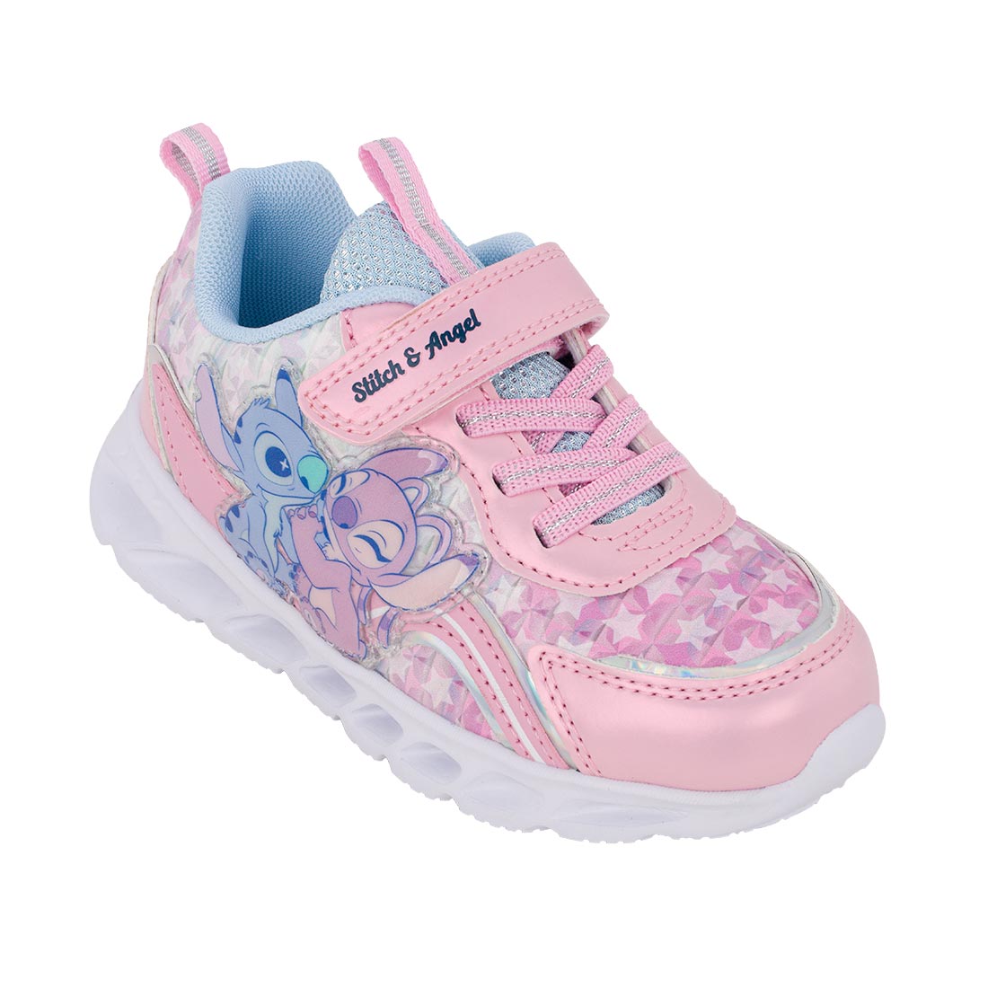 Disney LS003195 Stitch&Angel  Αθλητικό με φωτάκια για κορίτσι σε σε συθετικό υλικό Ροζ