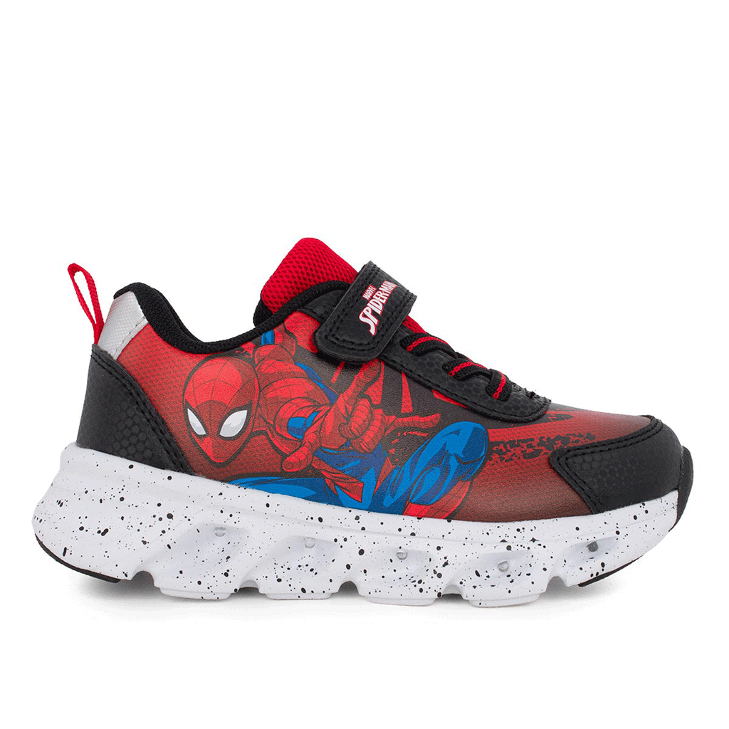 Marvel  SP015325 Spiderman Αθλητικό με φωτάκια για αγόρι σε συνθετικό υλικό Μαύρο-Κόκκινο