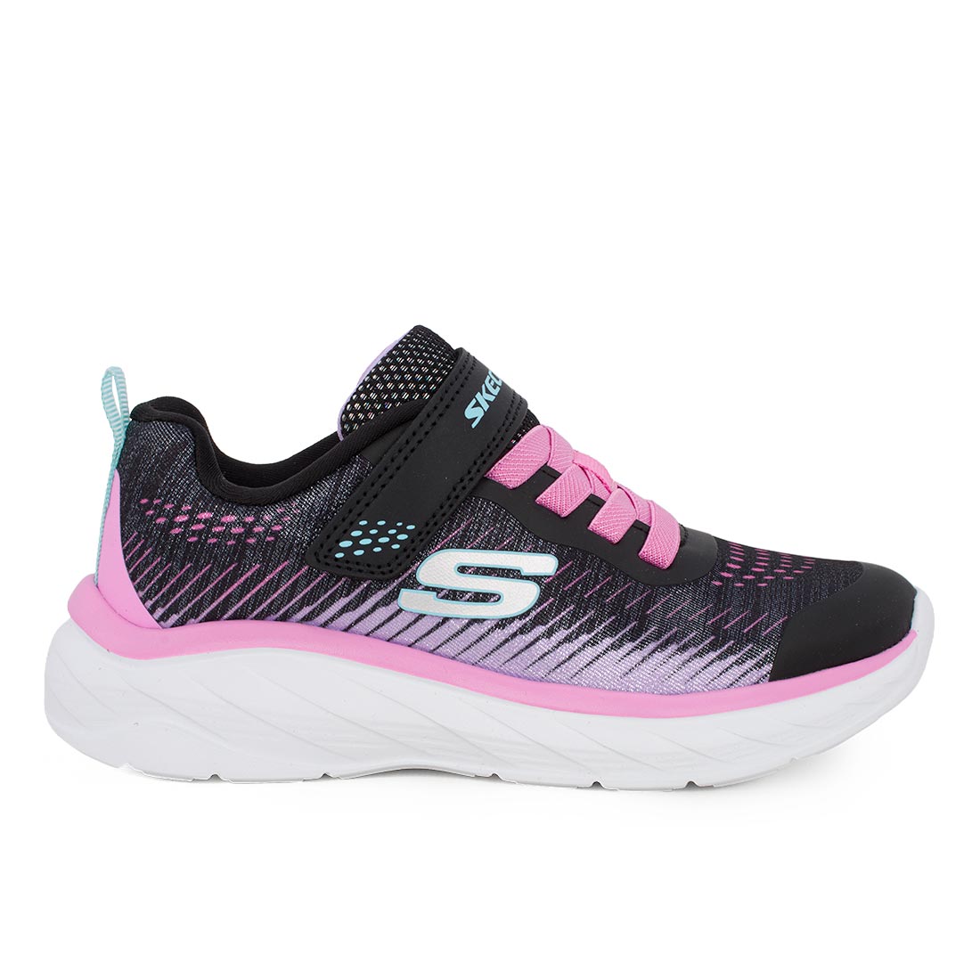 Skechers 303599L/BKMT Αθλητικό runner για κορίτσι σε συνθετικό υλικό και αδιαβροχοποιημένο ύφασμα Μέντα-Ροζ-Μαύρο