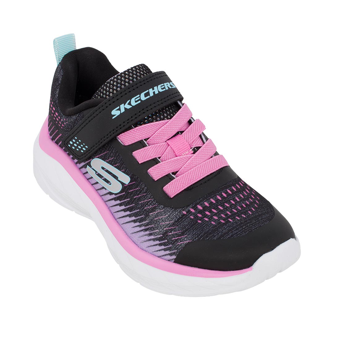 Skechers 303599L/BKMT Αθλητικό runner για κορίτσι σε συνθετικό υλικό και αδιαβροχοποιημένο ύφασμα Μέντα-Ροζ-Μαύρο