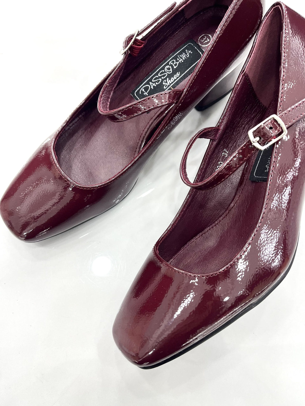 Heels Ballerina με Μπαρέτα Λουστρίν Wine