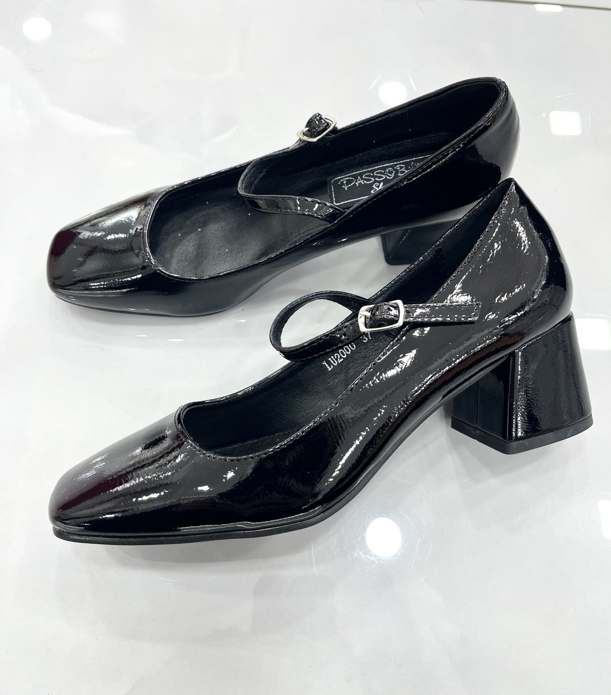 Heels Ballerina με Μπαρέτα Λουστρίν Black