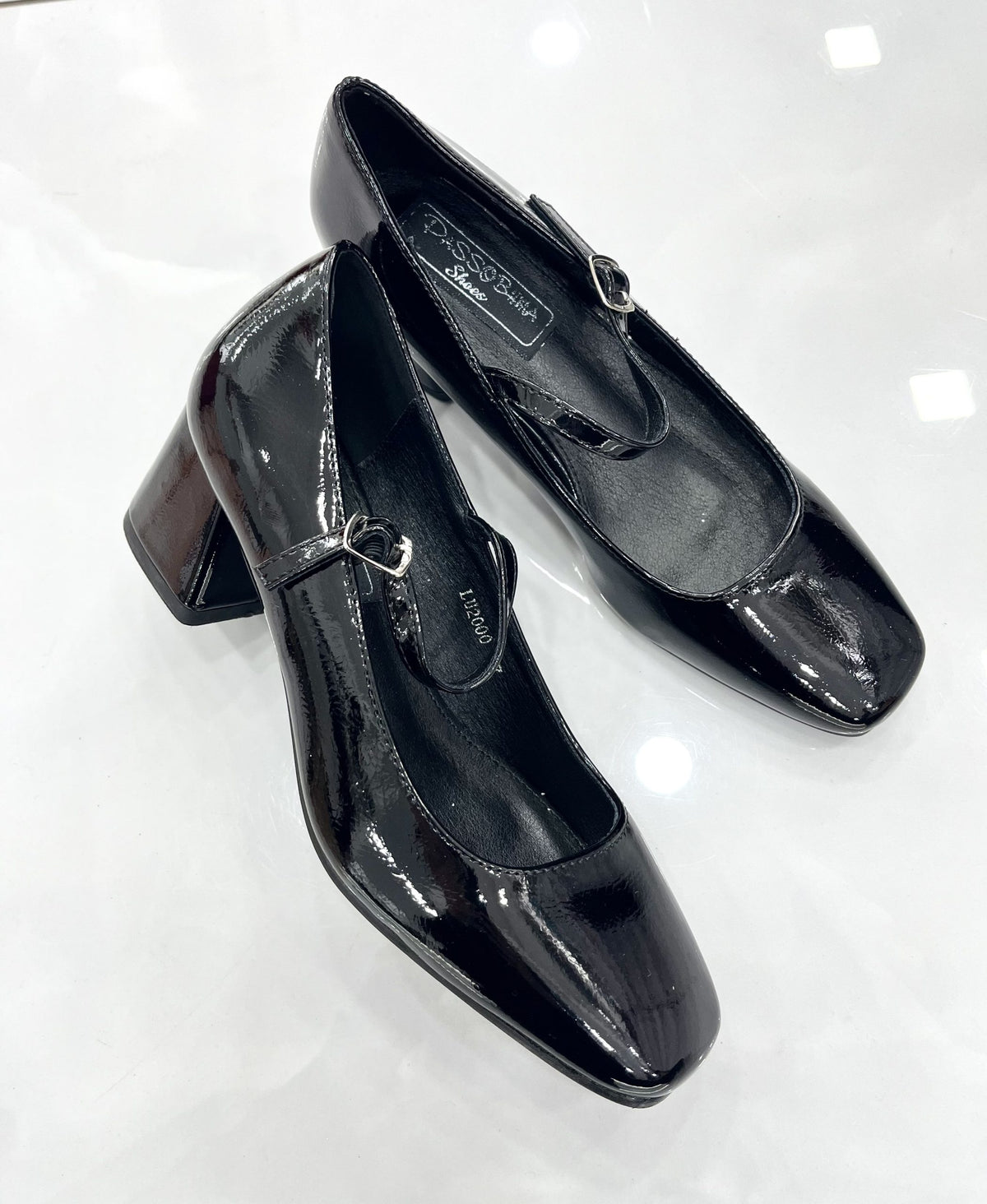 Heels Ballerina με Μπαρέτα Λουστρίν Black