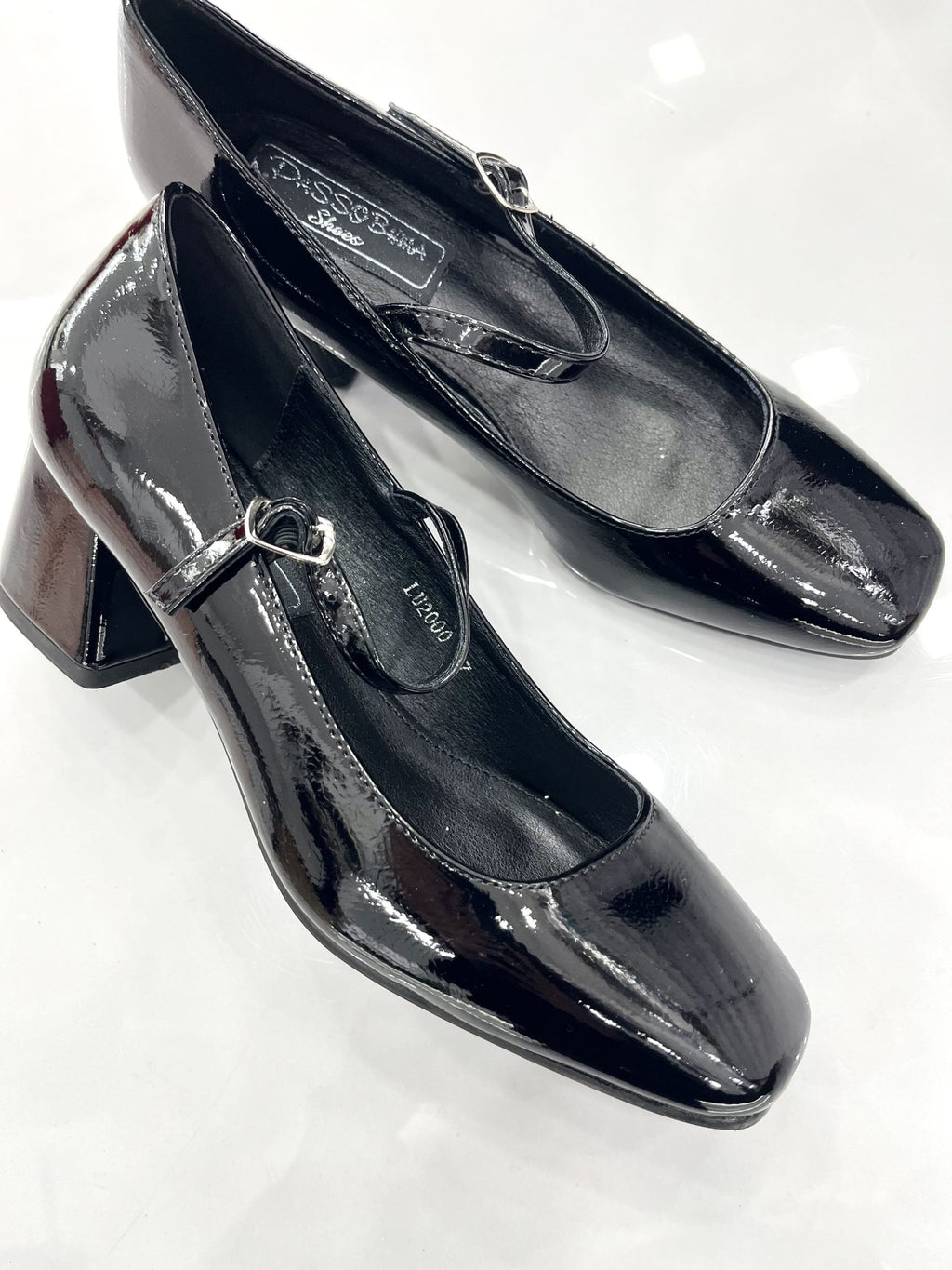 Heels Ballerina με Μπαρέτα Λουστρίν Black