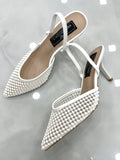 Heels Mule με Δαντέλα White