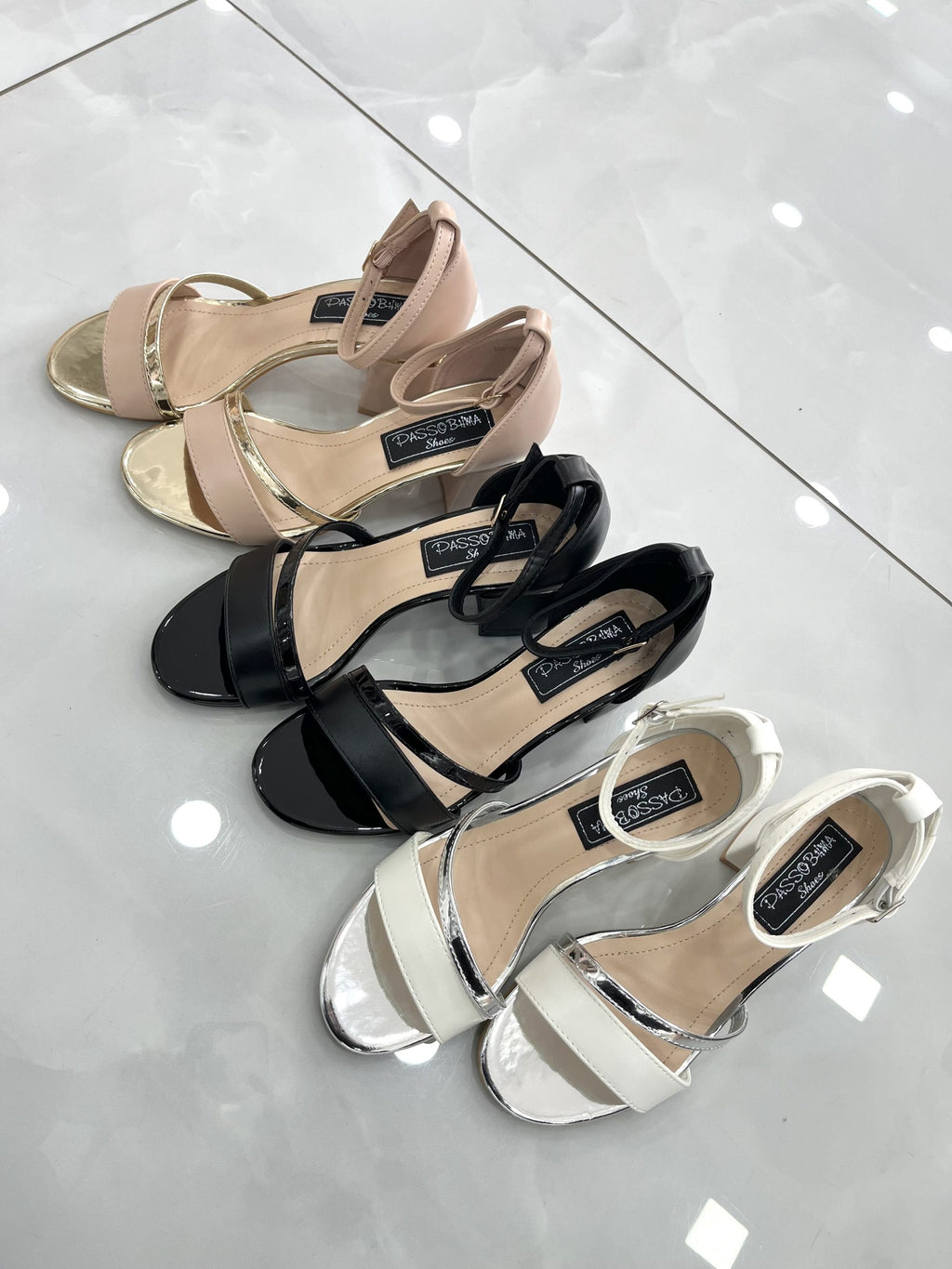 Heels Πέδιλο Αμπιγέ με Χοντρό Μεσαίο Τακούνι Black