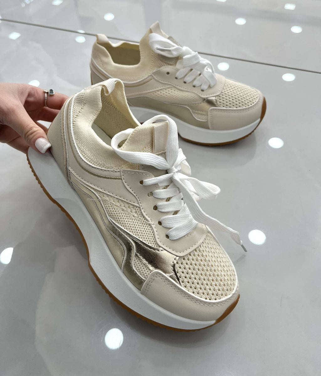 Spring Sneakers Beige/Gold