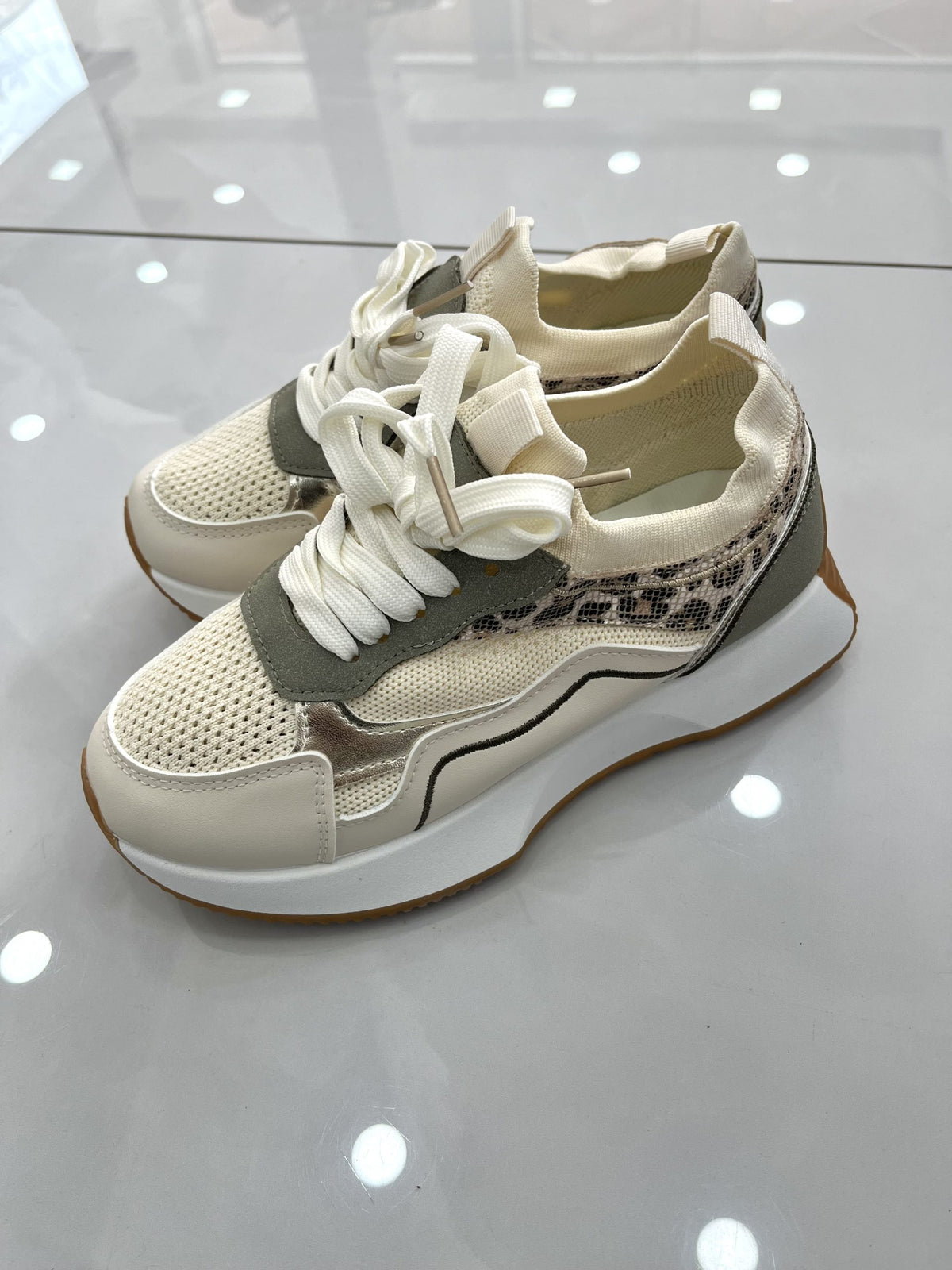 Spring Sneakers Beige/Green