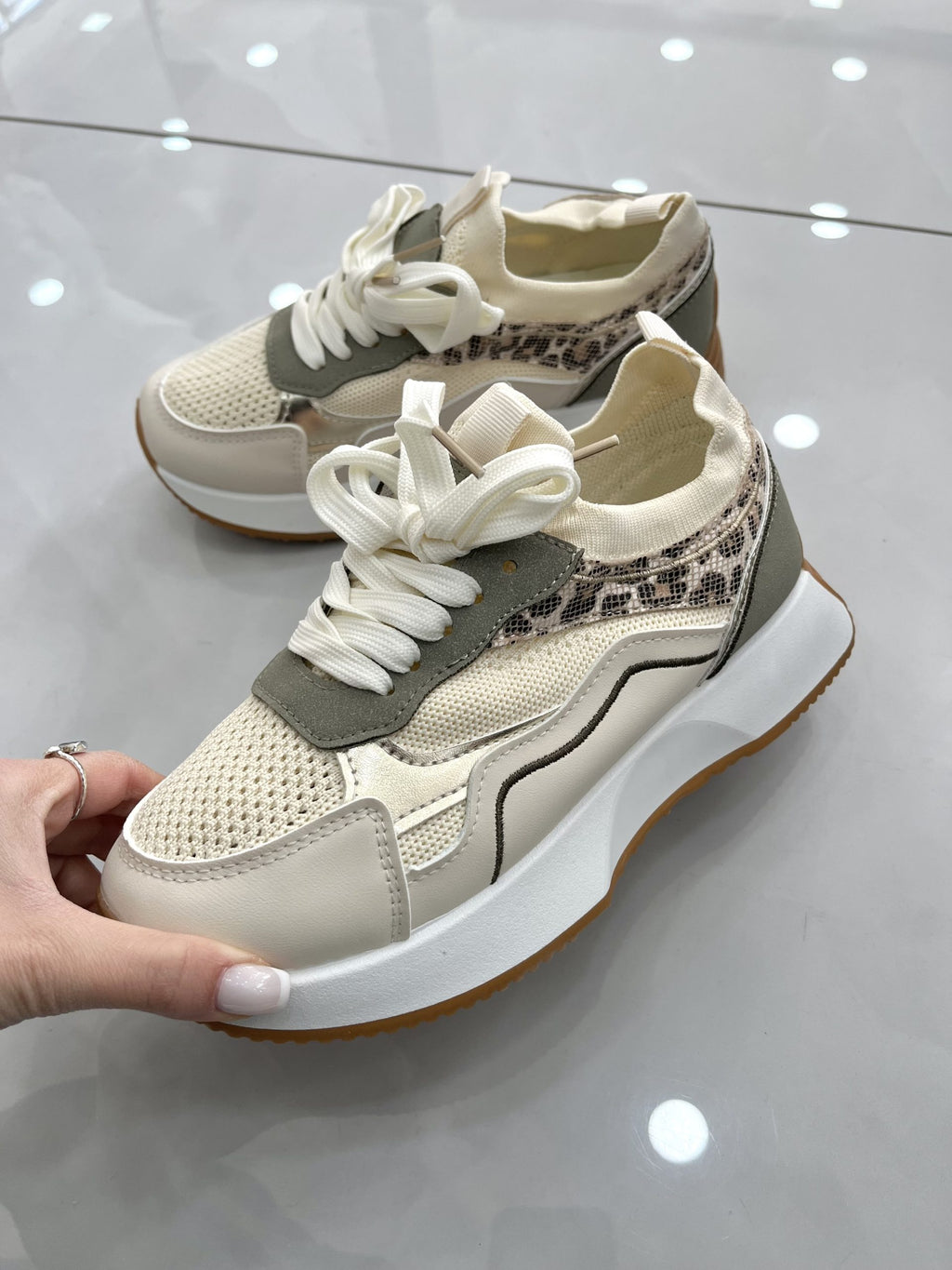 Spring Sneakers Beige/Green