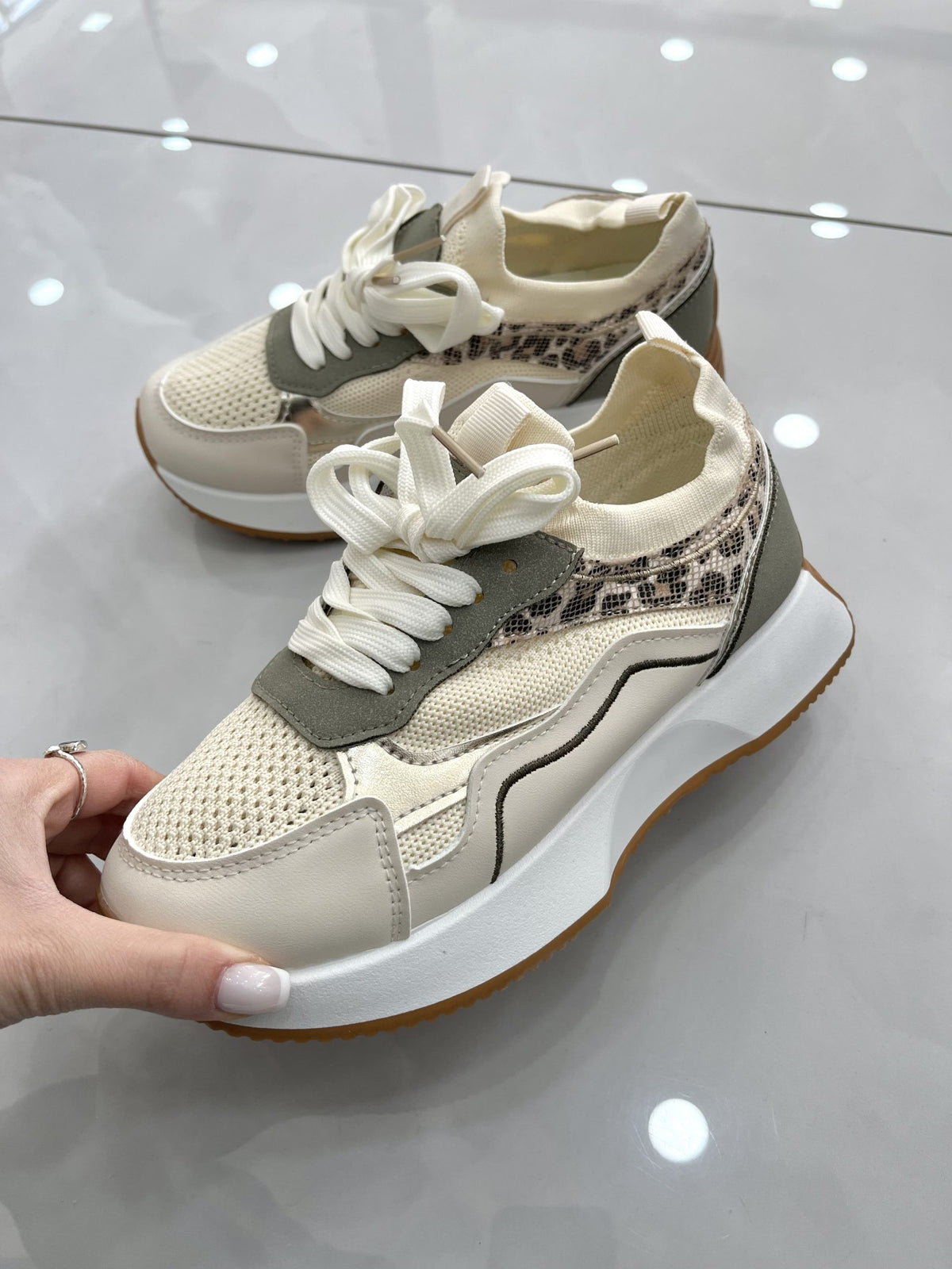 Spring Sneakers Beige/Green
