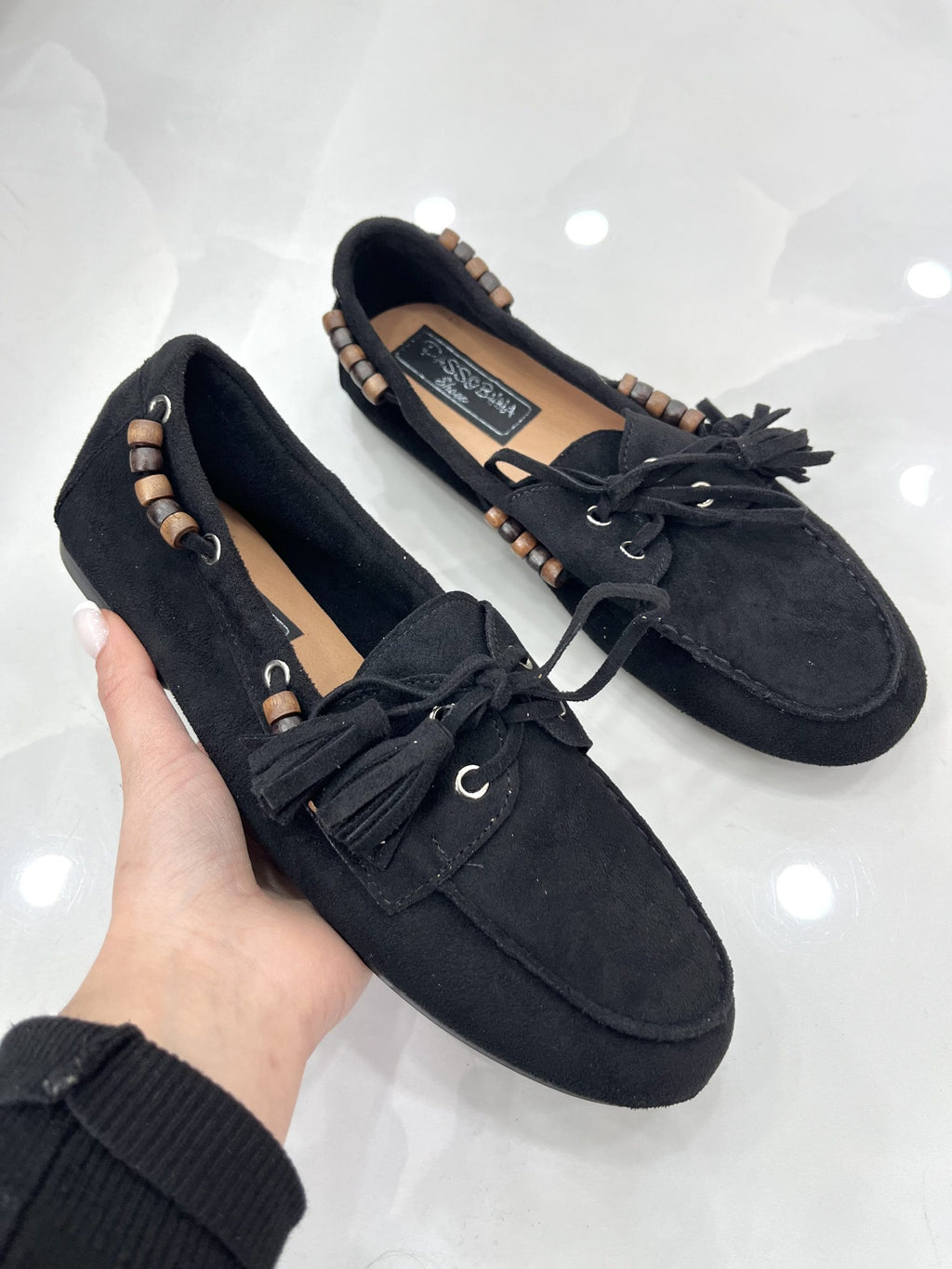 Spring Μοκασίνια με Σχέδιο Black