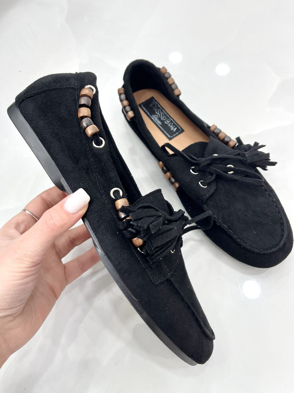 Spring Μοκασίνια με Σχέδιο Black