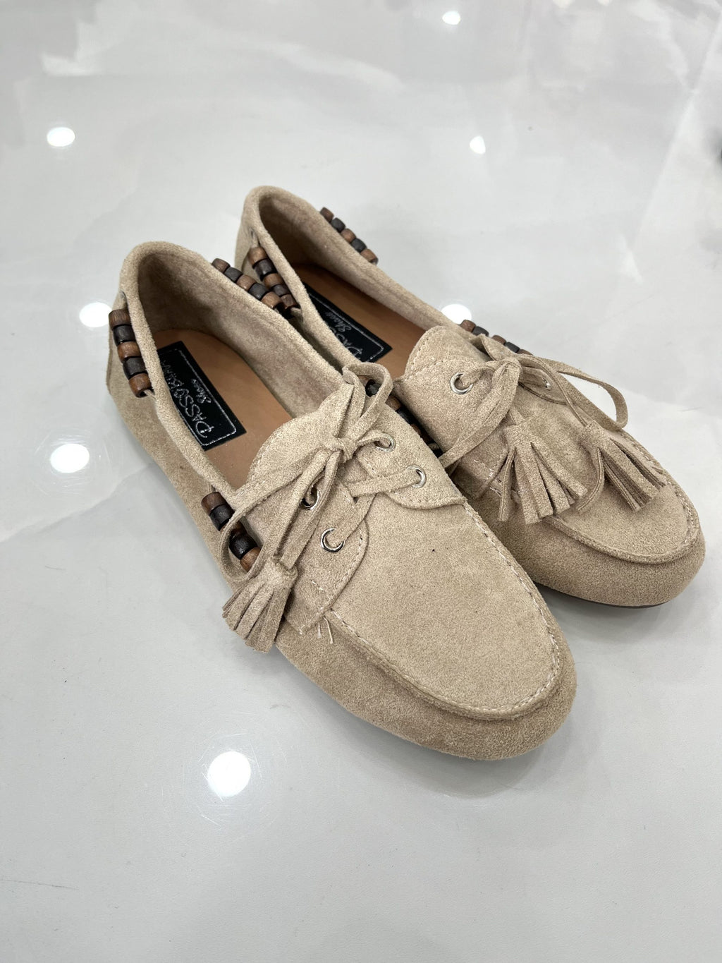 Spring Μοκασίνια με Σχέδιο Beige