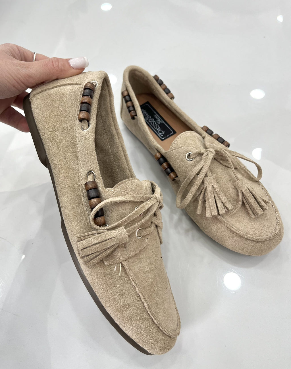 Spring Μοκασίνια με Σχέδιο Beige