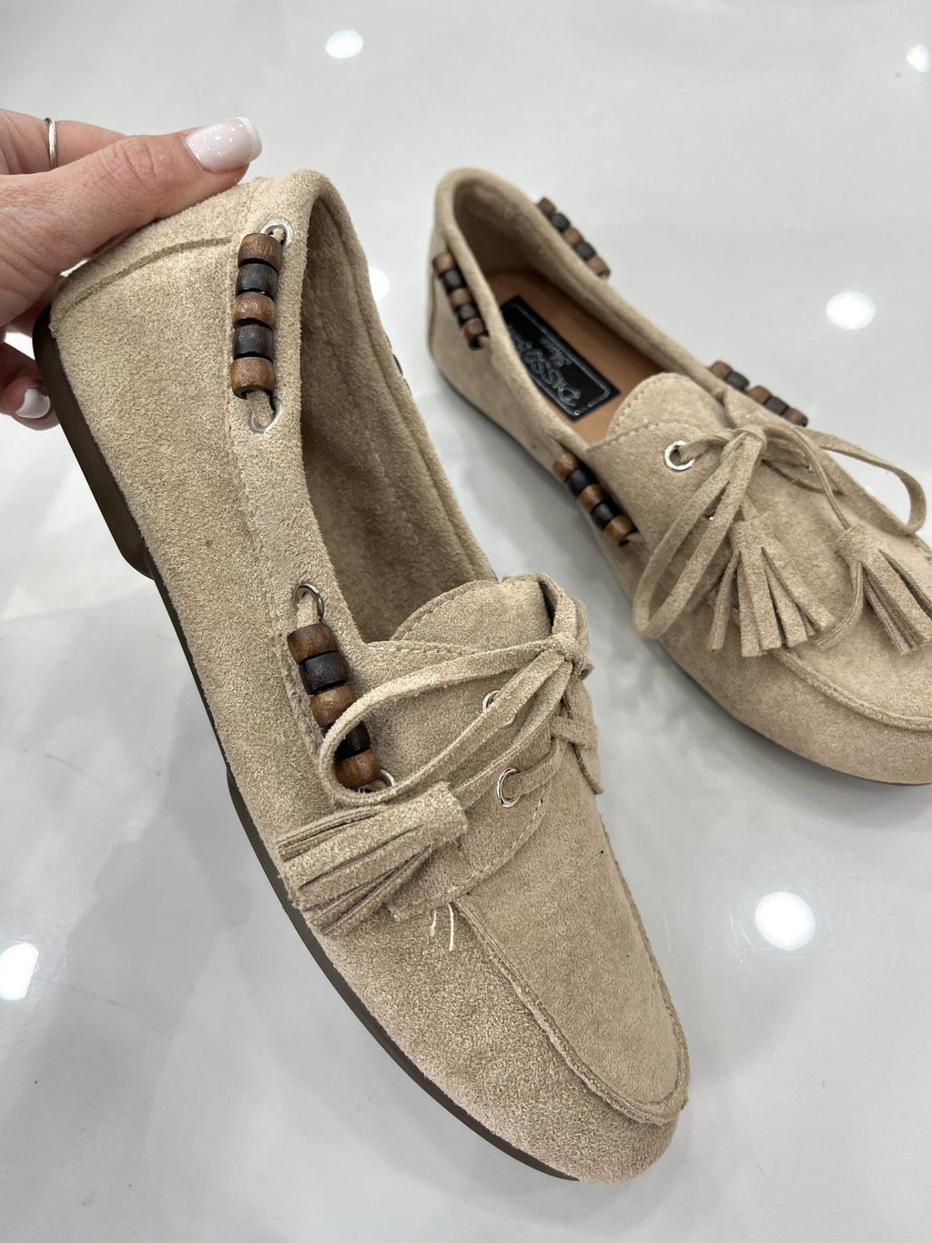 Spring Μοκασίνια με Σχέδιο Beige