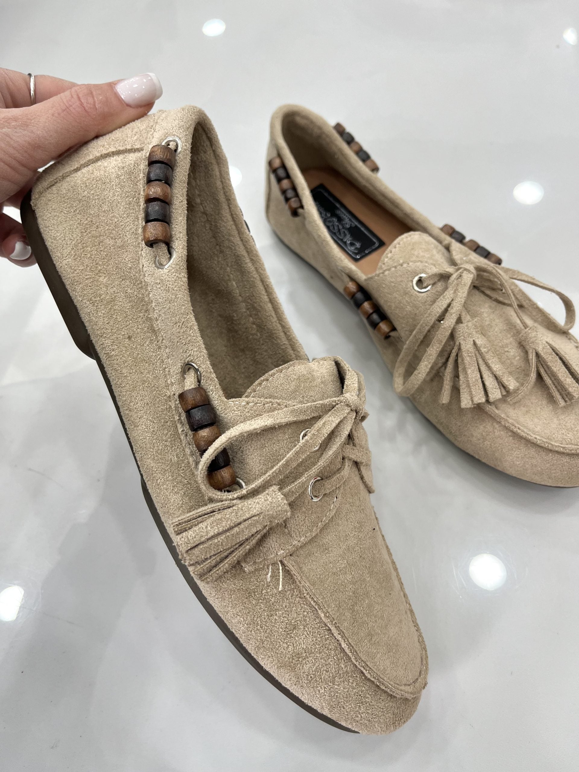 Spring Μοκασίνια με Σχέδιο Beige