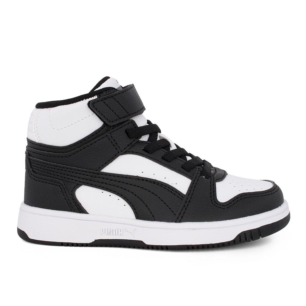 Puma Rebound Slam Mid AC+Ps 408801 01 Αθλητικό μποτάκι unisex σε οικολογικό δέρμα Λευκό-Μαύρο