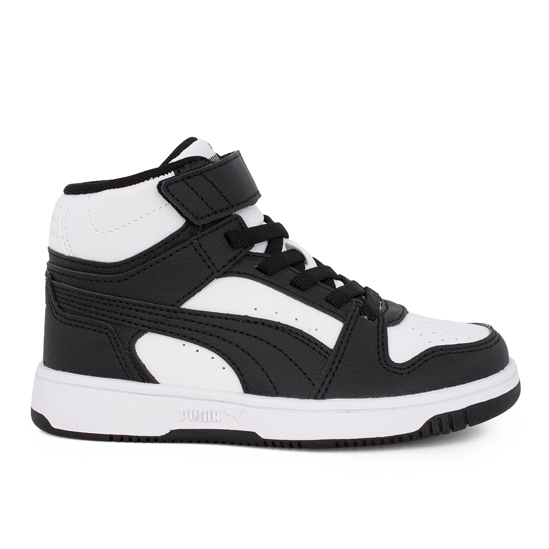 Puma Rebound Slam Mid AC+Ps 408801 01 Αθλητικό μποτάκι unisex σε οικολογικό δέρμα Λευκό-Μαύρο